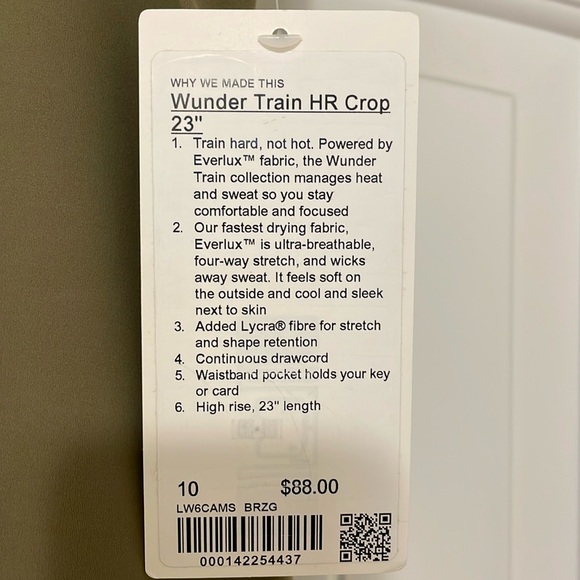 Lululemon Wunder Train High Rise Crop 23" Bronze Green size 10 $88 - Picture 3 of 4